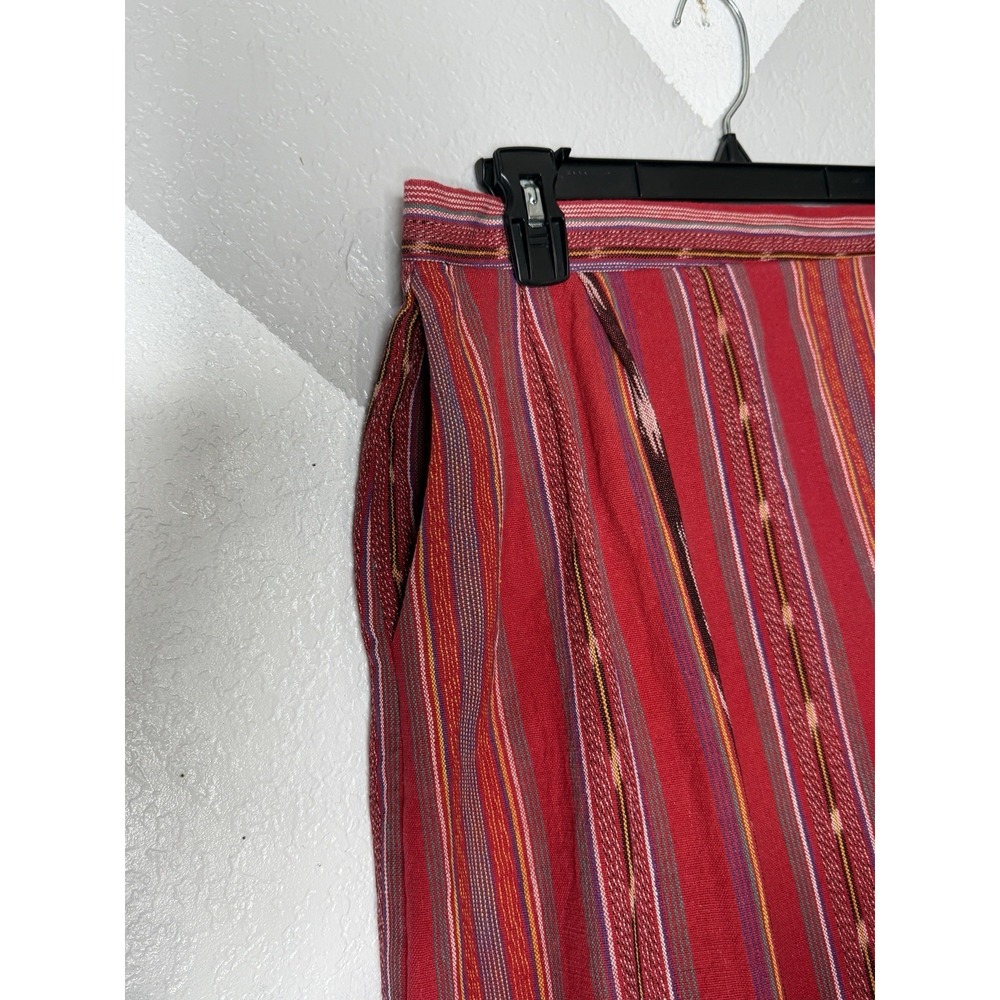 Boske River Ltd Women's Red Native Woven Cotton Skirt Made USA Size M 30" Waist - Picture 7 of 14